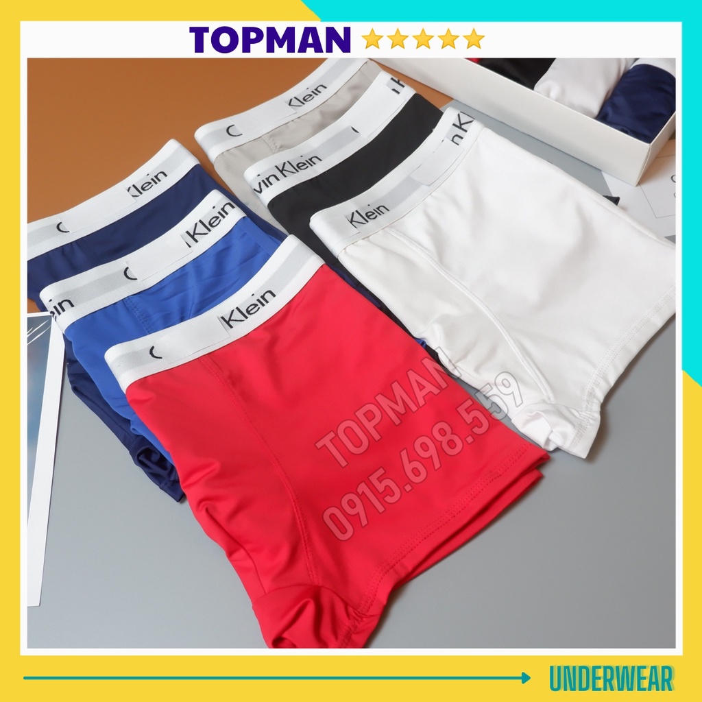 Quần sịp nam thun lạnh cao cấp co dãn 4 chiều quần lót nam đùi đồ lót nam boxer sexy (Che tên) - TOPMAN