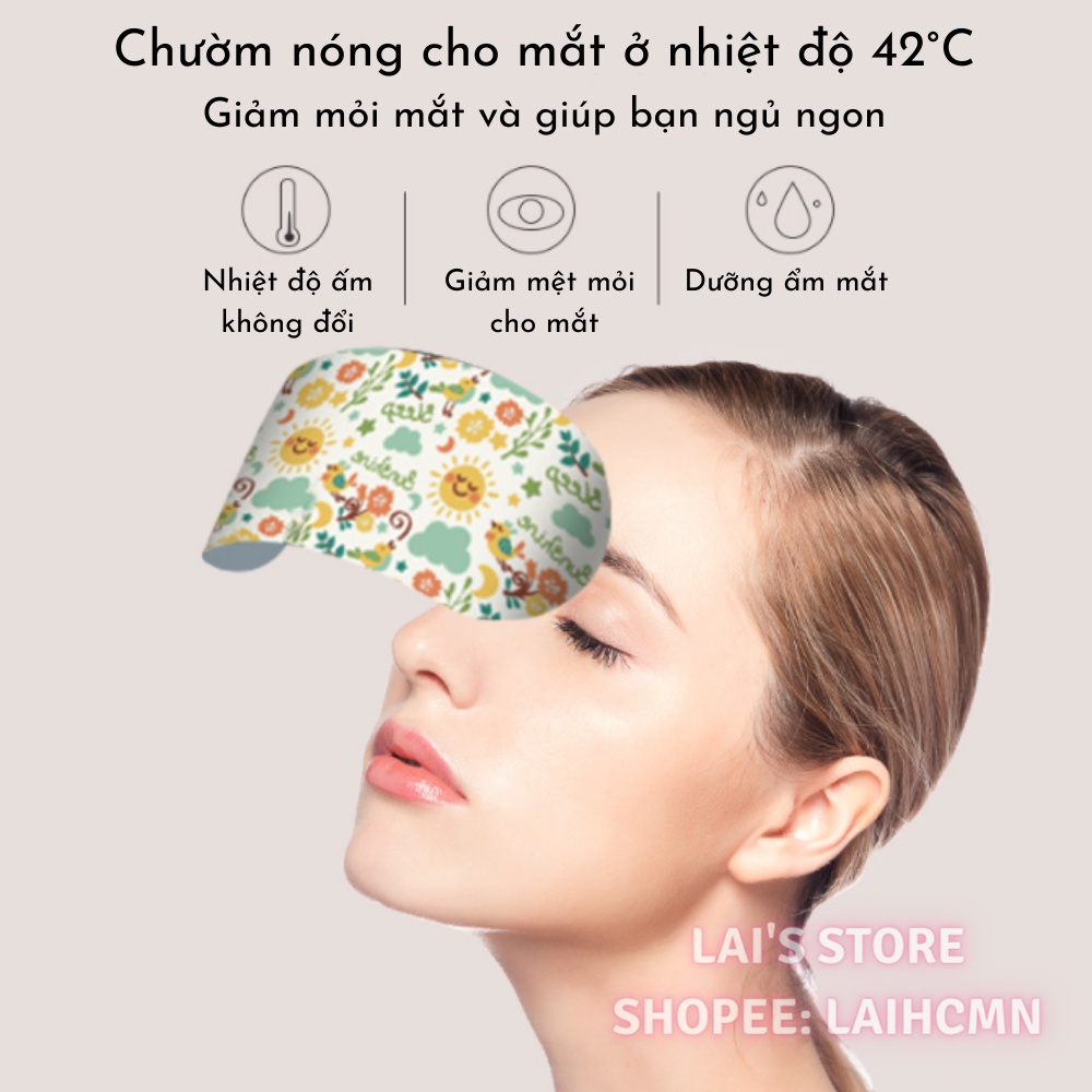 Túi 10 Miếng Mặt Nạ Mắt Nóng PISSA Xông Hơi Mắt Heating Eyes Mask Giảm Mỏi Mắt Căng Thẳng, Giúp Ngủ Ngon, Mờ Quầng Thâm