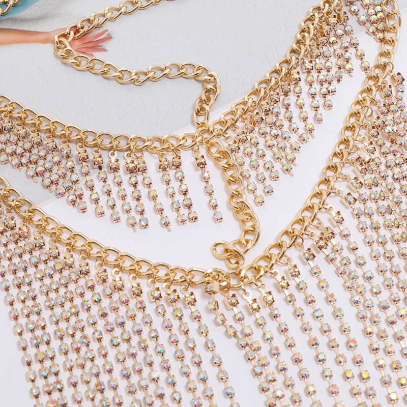 Cài Tóc Dây Xích Tua Rua Bằng Pha Lê Giả Cho Nữ Hóa Trang