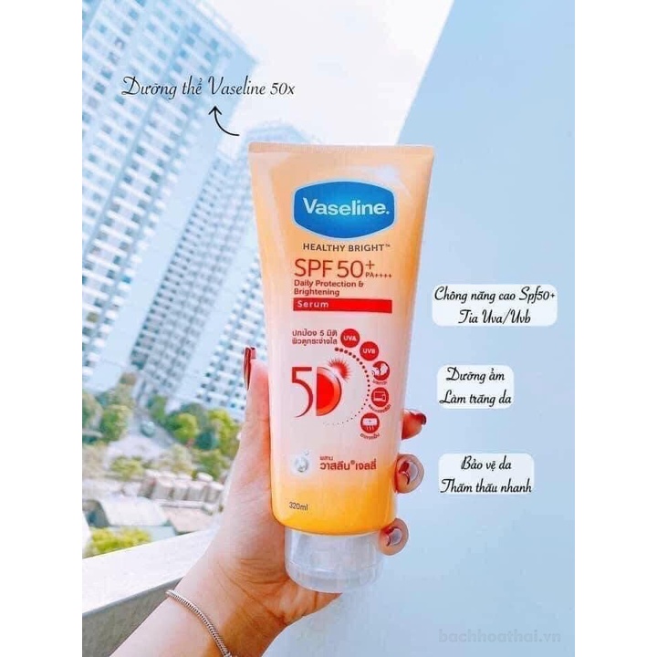 Sữa dưỡng thể Thái Lan Vaseline 50X Healthy Bright Daily Protection