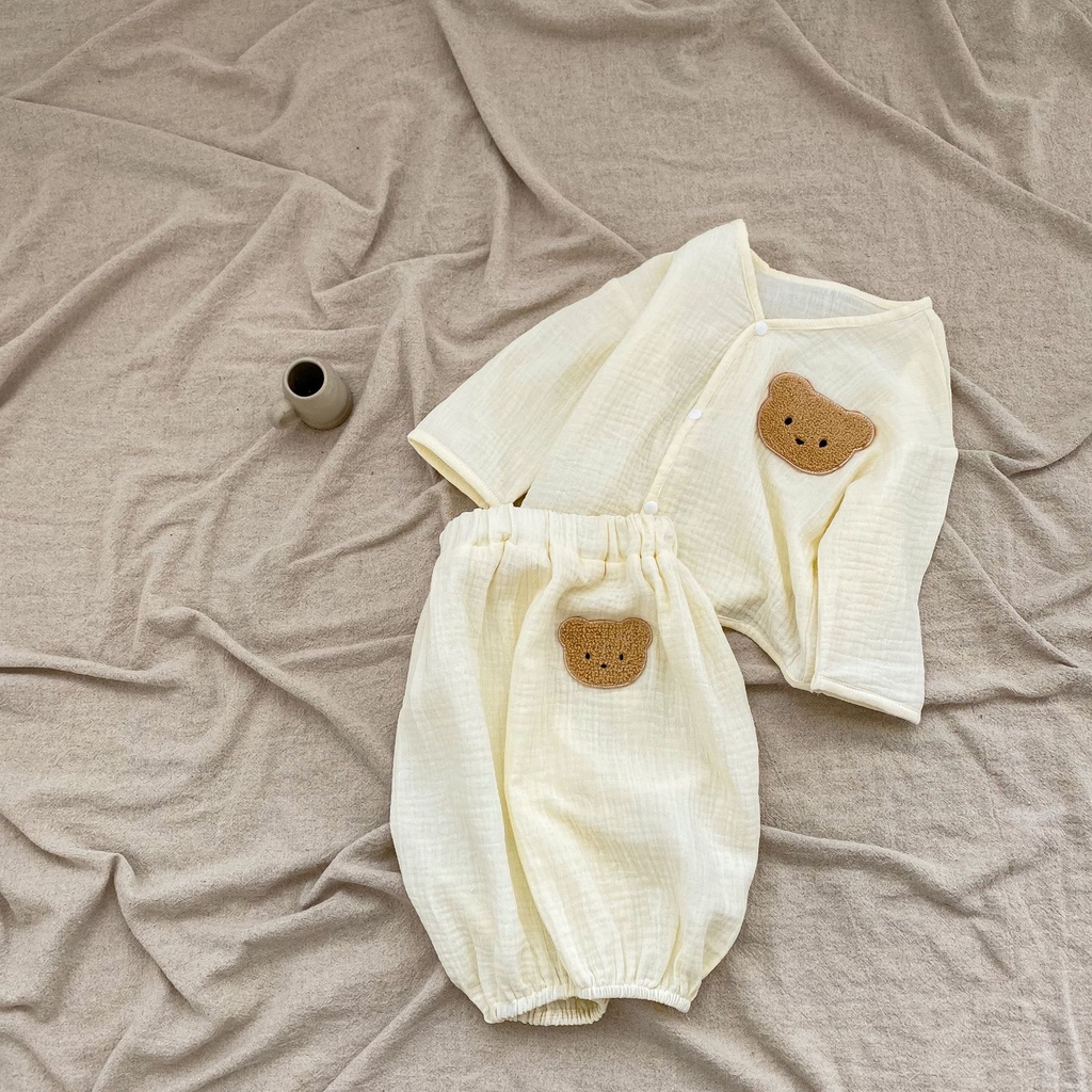 Bộ Áo Khoác cardigan Có Mũ + Quần Dài Chống Muỗi Thời Trang Xuân Hè Hàn Quốc Cho Bé