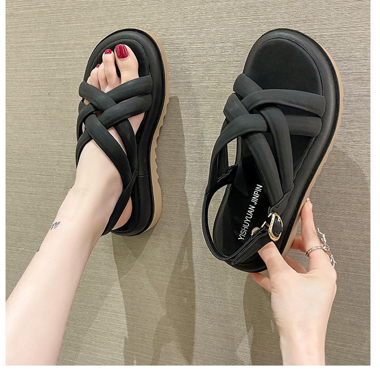 Giày Sandal Đế Dày Quai Chéo Thời Trang Đi Biển Phong Cách Mới
