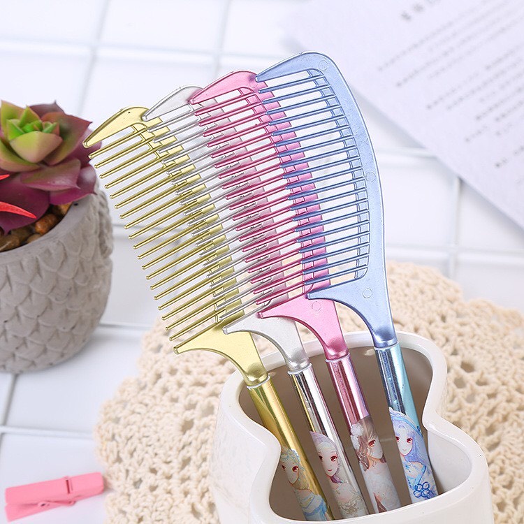 Bút lược, bút Gel mực đen hình lược hoạt hình sáng tạo