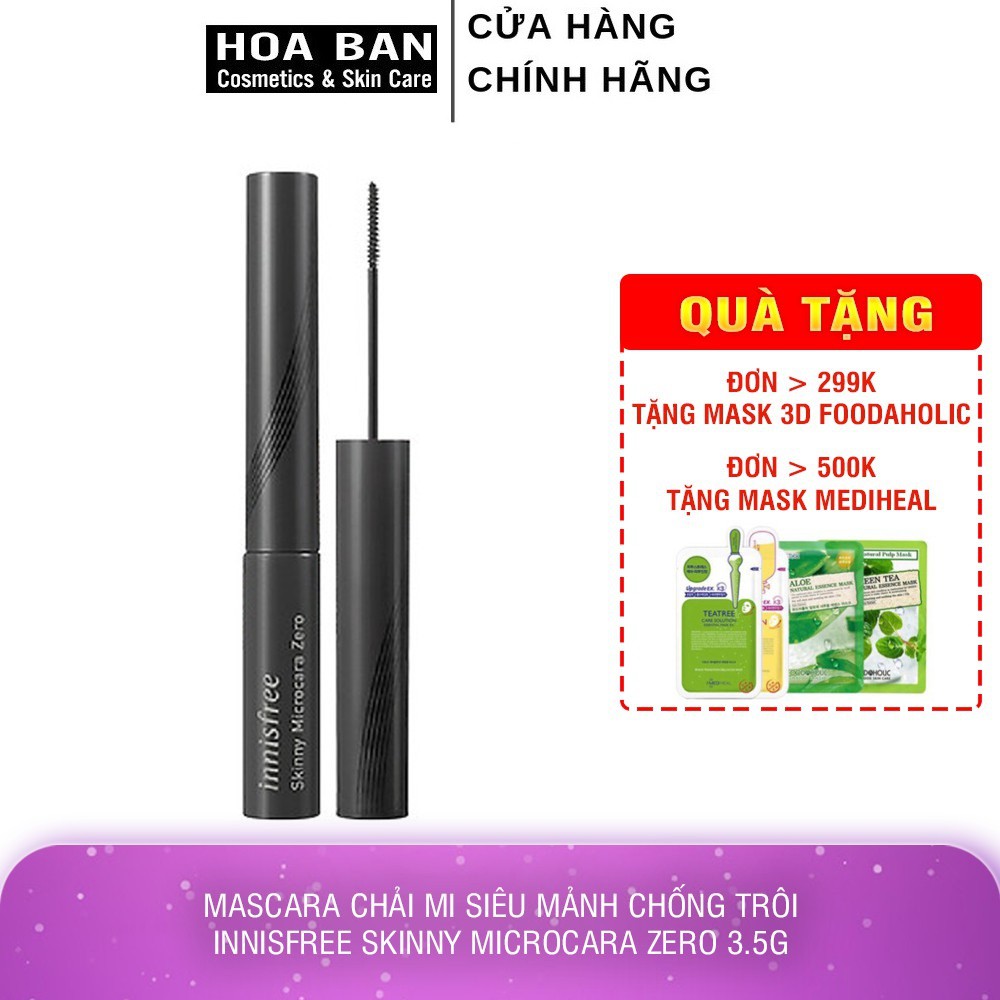 Mascara chải mi siêu mảnh chống trôi innisfree Skinny Microcara Zero 3.5g