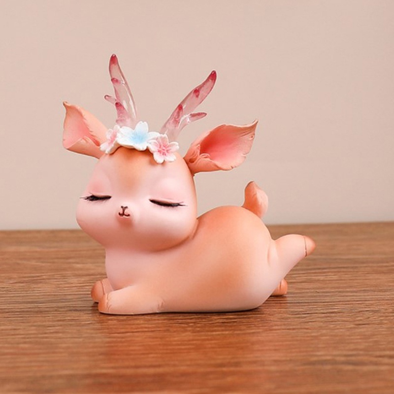 {FCC} Mini Sika Deer Figurines Resin Craft Miniatures Fairy Garden Decor Cake Ornament{yancrane3.vn}