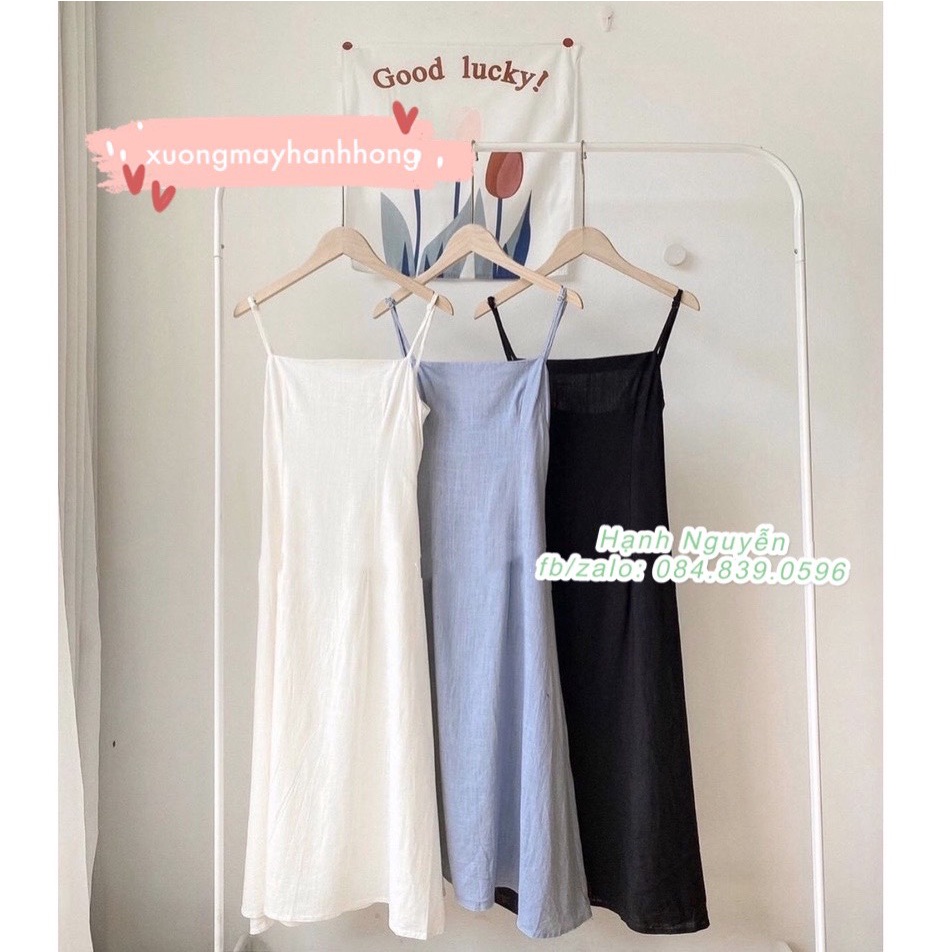 Váy 2 dây đũi tiểu thư, đầm 2 dây dáng suông đi biển, du lịch - Xưởng May Hạnh Hồng | BigBuy360 - bigbuy360.vn