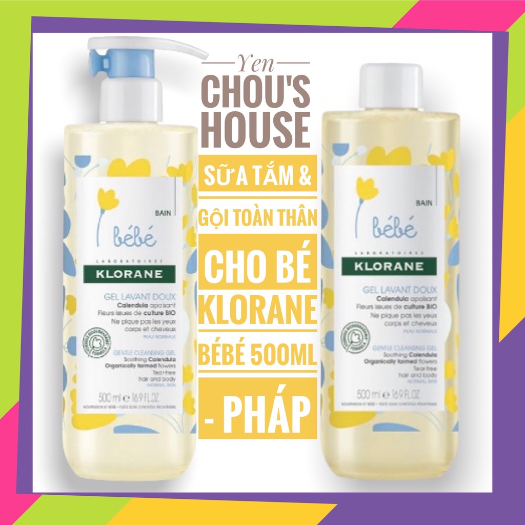 [Chính hãng] Sữa Tắm Gội Cho Bé Bébé Klorane 500ML - Pháp