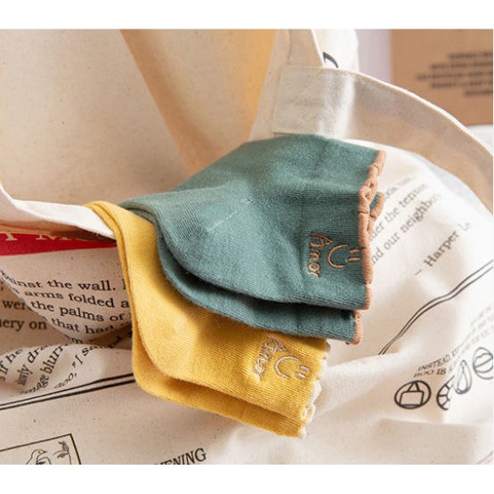 Combo Tất nữ thời trang trẻ trung nhiều màu sắc hoạ tiết caro dễ thương và ngắn cổ bèo họa tiết mặt cười-TO68