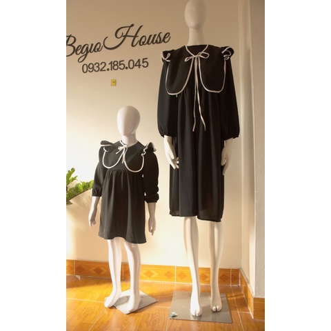 Set đầm mẹ và bé đen vintage