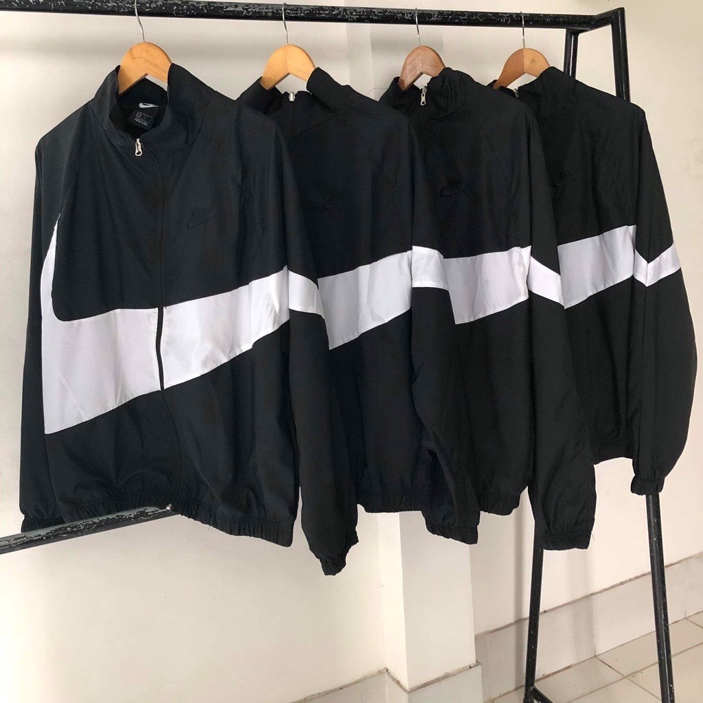 Áo khoác dù nike SWOOSH WOVEN thêu chữ dày dặn Dù 2 Lớp Vải Cao Cấp - Bico
