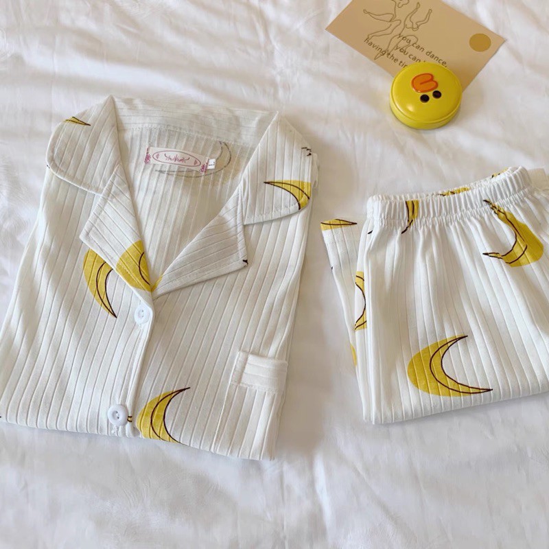 Bộ Đồ Lalila Mặc Nhà Ngủ Nữ Pijama Hoạ Tiết Trái Cây Mùa hè Thoáng Mát Dễ Thương