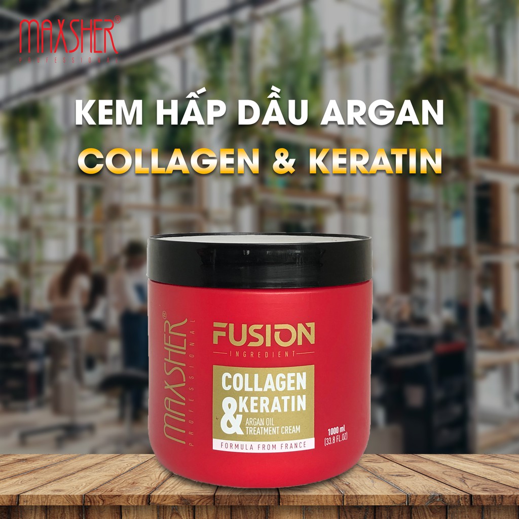 Kem hấp dầu Maxsher Argan phục hồi 1000ml
