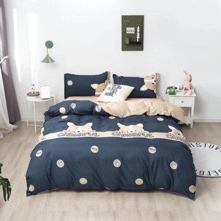 Bộ chăn ga gối nhập khẩu Cotton Poly - chó gucci