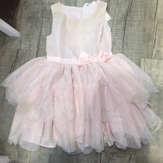 Váy hồng xoè tầng cho bé size 6-7y