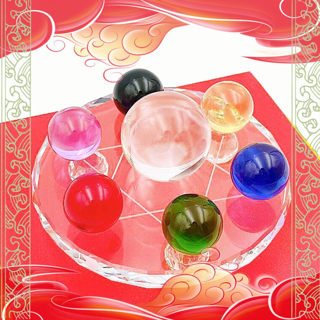 Bộ thất tinh trận thủy tinh 7 màu phong thủy tài lộc