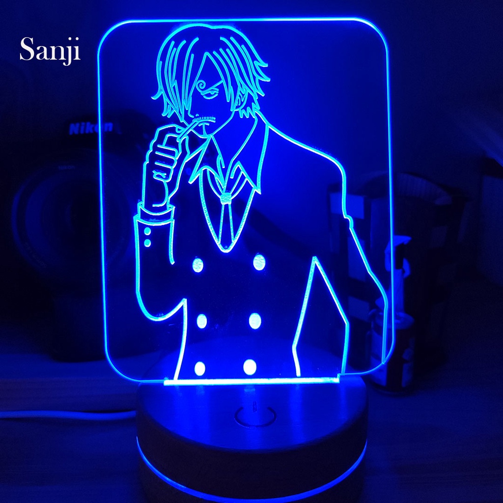 Đèn Led Anime Sanji One Piece Hình Nhân Vật Hoạt Hình, Đèn Ngủ Led 3d, Cảm Ứng , Điều Khiển Từ Xa[AN-50]