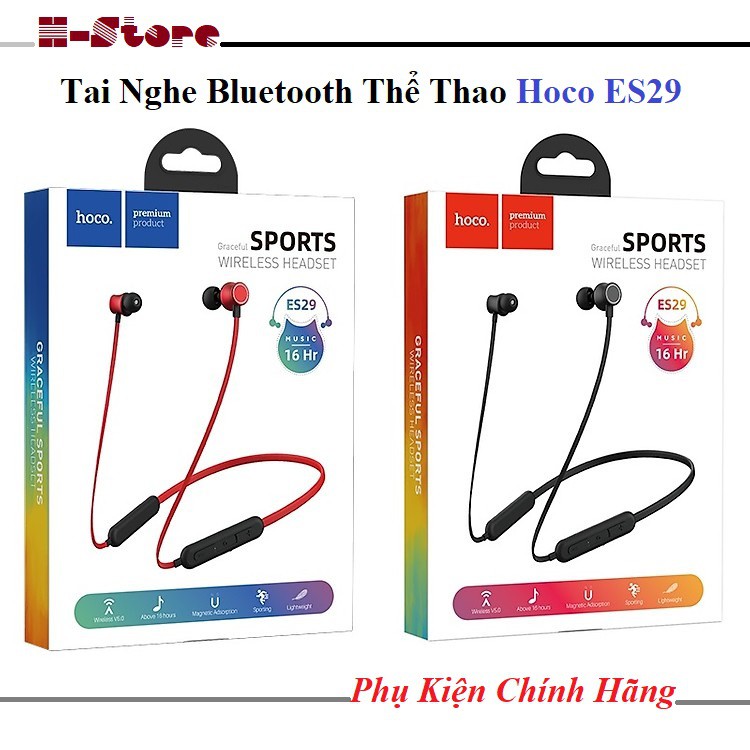 Tai Nghe Bluetooth Thể Thao Choàng Cổ Hoco ES29 - Wireless 5.0 - Nghe Nhạc và Đàm Thoại 16H Liên Tục - Bảo Hành 12 Tháng