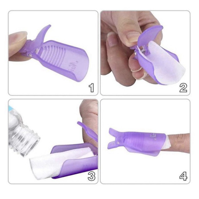 Kẹp ủ tháo gel móng tay - Bộ 10 kẹp nhựa bền chắc chuyên dụng cho dân làm móng GD