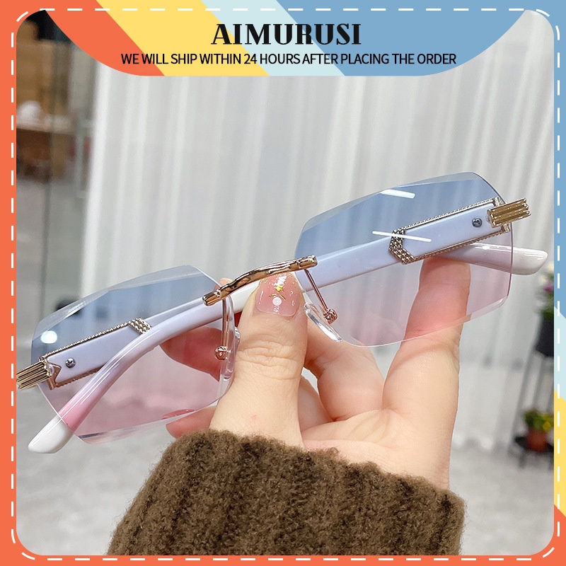 (AIMURUSI) COD Kính Mát Gọng Vuông Chống Tia UV Thời Trang Cho Nam Nữ