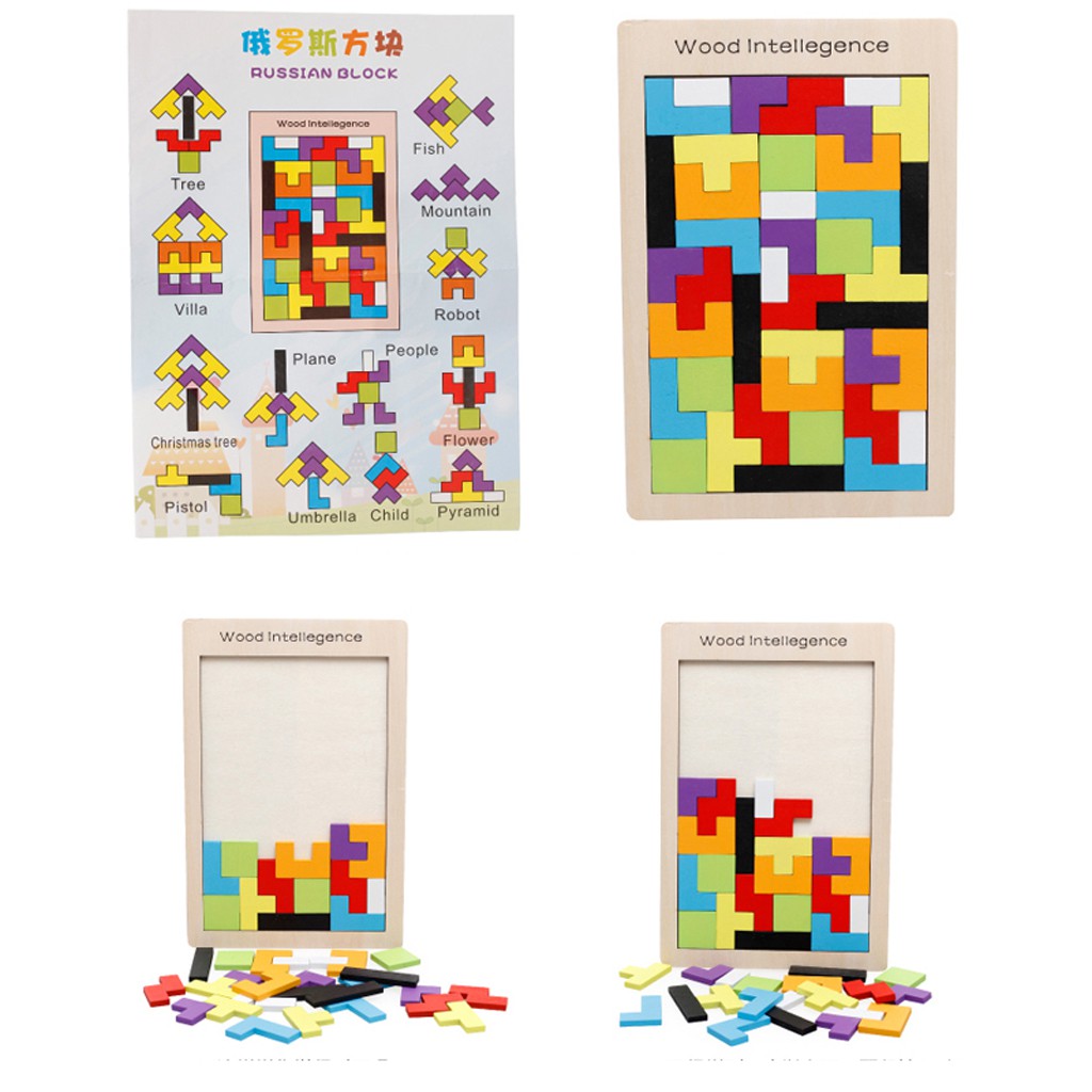 Đồ Chơi Xếp Hình Tetris Bằng Gỗ Thông Minh Babo Cho Bé Phát Triển Tư Duy, Khả Năng Tập Trung Sáng Tạo, Kích thước 27x18