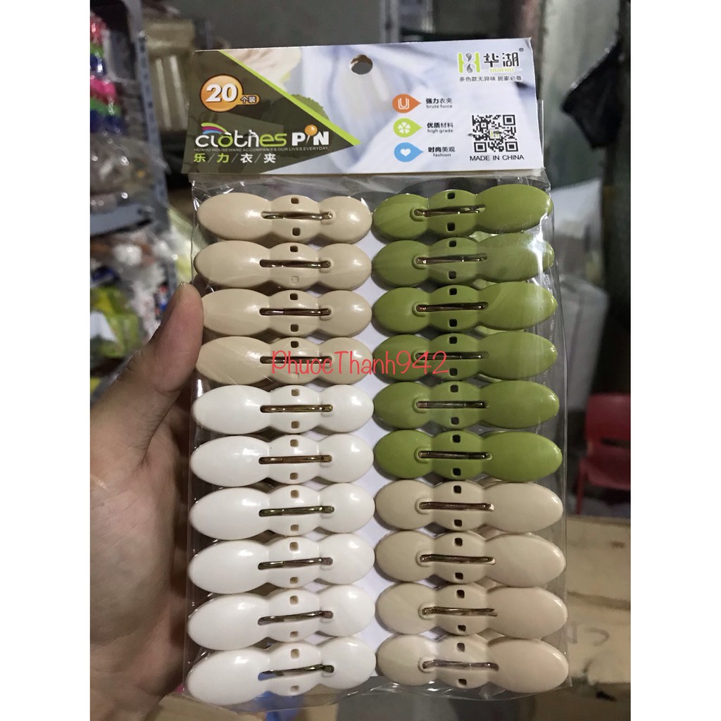 Kẹp nhựa phơi quần áo gia dụng Hàng loại 1 - Mẫu 5.5cm