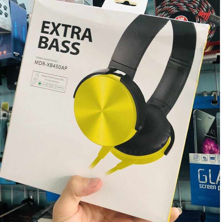 Tai nghe chụp EXTRA BASS MDR-XB450AP- thiết kế nhỏ gọn, nghe hay bass êm - BH 3 tháng