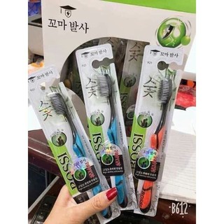 Combo hộp 30 bàn chải đánh răng sợi tre hoạt tính Bossi Hàn Quốc