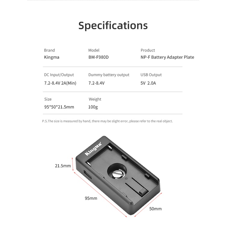 Bộ Giả Pin/ Pin ảo Dummy Battery Sony DR-LP-E17 và Đế pin Kingma BM-F980D