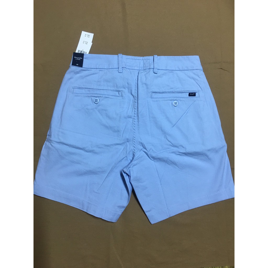 Quần short nam hiệu Abercrombie&Fitch bằng cotton màu xanh size 28 hàng xách tay mỹ