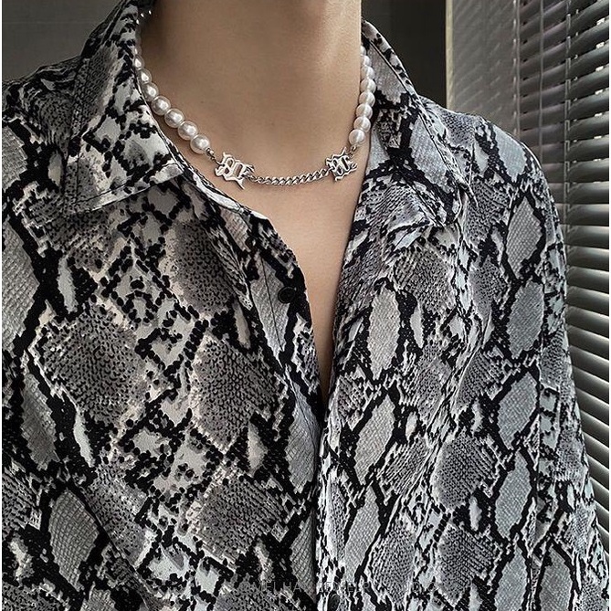 Dây Chuyền Nam Thiên Thần Kuu Clothes - Vòng Cổ Dây Chuỗi Thép Titan Không Gỉ - Vòng Đeo Cổ Pearl Chữ M