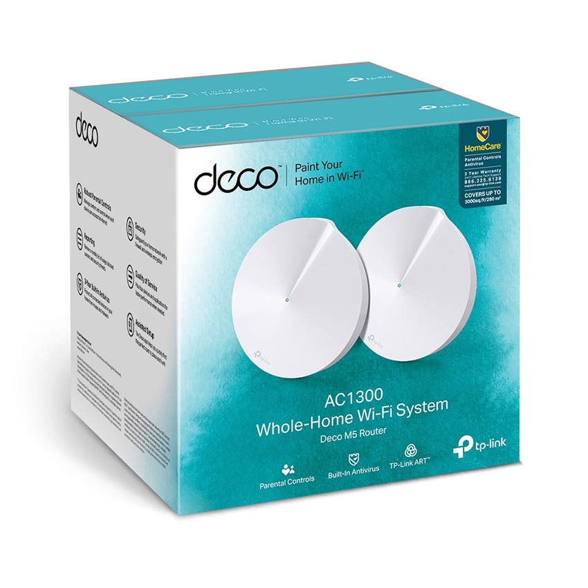 Bộ phát wifi TP-Link Deco M5 2-Pack (AC1300), kết nối nhanh ổn định, phủ sóng mạnh