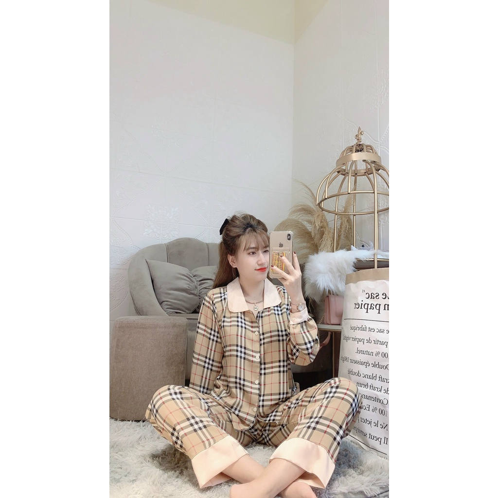 Bộ Pijama - Bộ ngủ nhà dài tay  [ Siêu RẺ  ] chất liệu lụa mango cao cấp , thoáng mát , mềm mịn