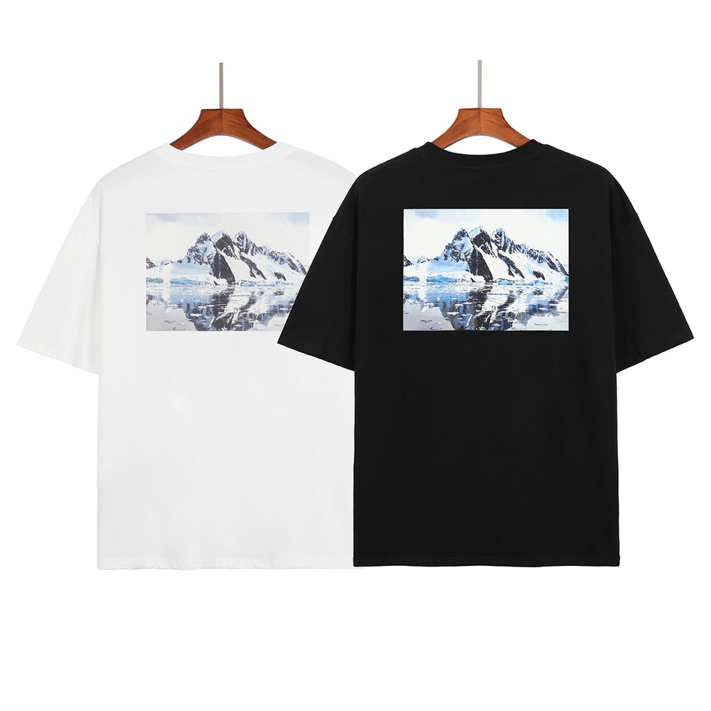 FOG FEAR OF GOD Double Line Short Sleeve ESSENTIALS High Street Tide Glacier Snow Mountain Print Photo T-Shirt