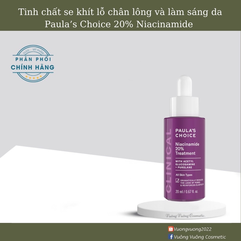 Tinh chất se khít lỗ chân lông Paula's Choice Clinical Niacinamide 20% Treatment 20ml