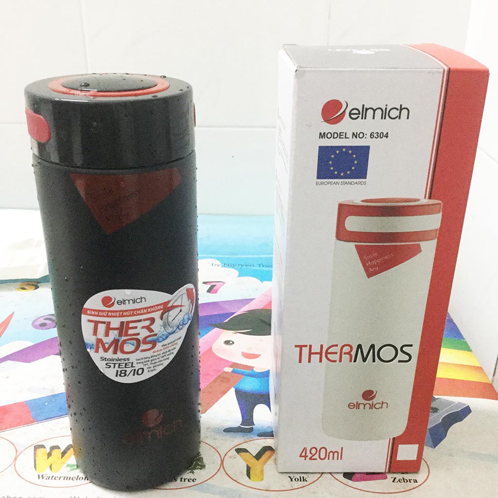 Bình giữ nhiệt Inox 304 Elmich Thermos 420ml EL-6304 hàng chính hãng bảo hành 12 tháng