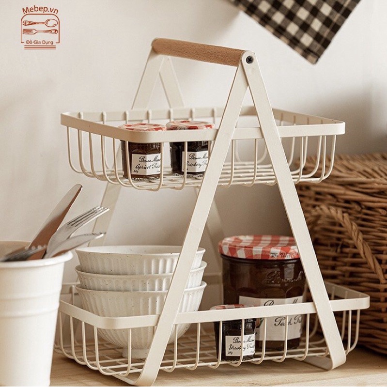 Kệ trắng 2 tầng sơn tĩnh điện cao cấp, kệ đựng đồ decor, kệ trang trí size lớn, HÀNG ĐẸP