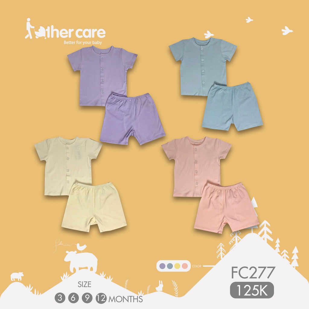 Bộ Quần áo FatherCare sơ sinh Cài giữa CT - Sợi tre Cotton FC277