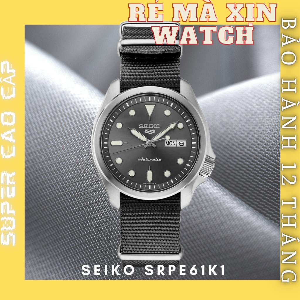 ĐỒNG HỒ NAM SEIKO 5 SPORT AUTOMATIC 2020 , DÂY NATO MÀU XÁM-GREY , SRPE61K1