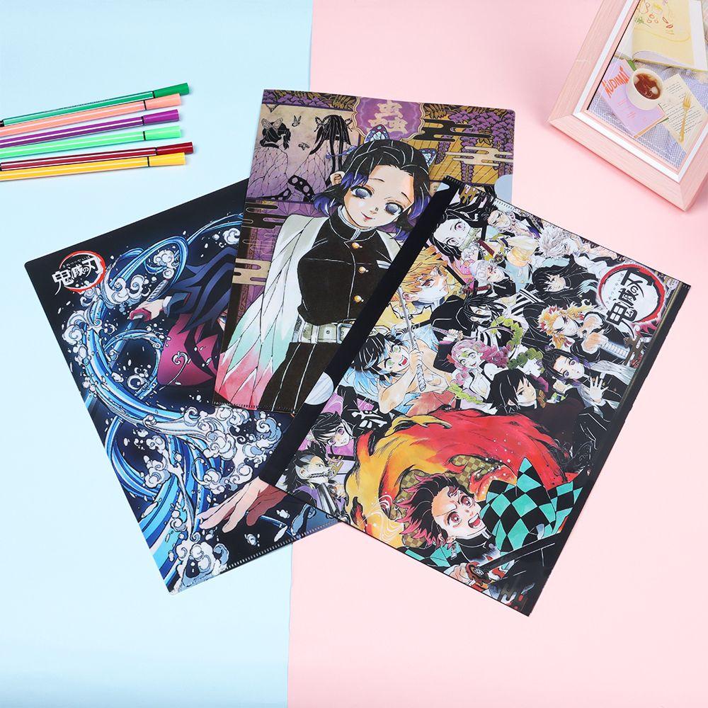 PISTA Bìa Nhựa PVC Họa Tiết Hoạt Hình Anime Demon Slayer Độc Đáo