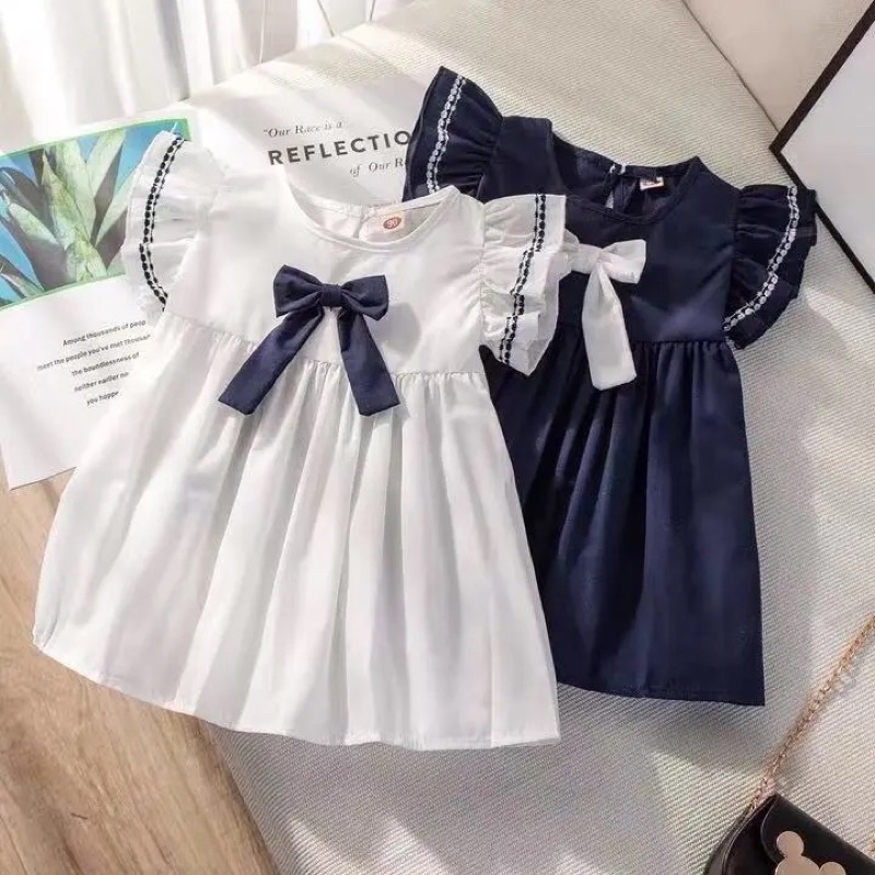 [ Hot SALE] Váy thô mềm cánh tiên nơ ngực cho bé gái chất liệu mềm mại, tiểu thư cho bé gái 10-25kg