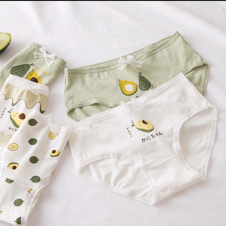 Quần lót nữ cotton hình quả bơ dễ thương - Quần lót cotton