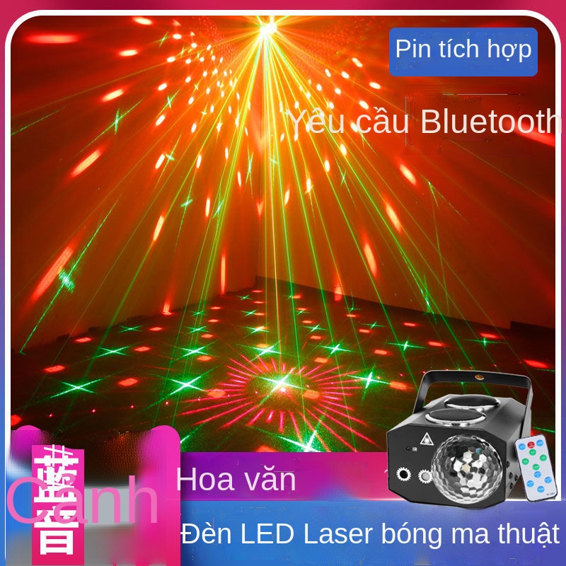 ┇✙✁Loa bluetooth có thể sạc lại ktv đầy màu sắc ánh sáng xoay đèn led ma thuật bóng đèn laser ánh sáng đèn nhảy đĩa ánh
