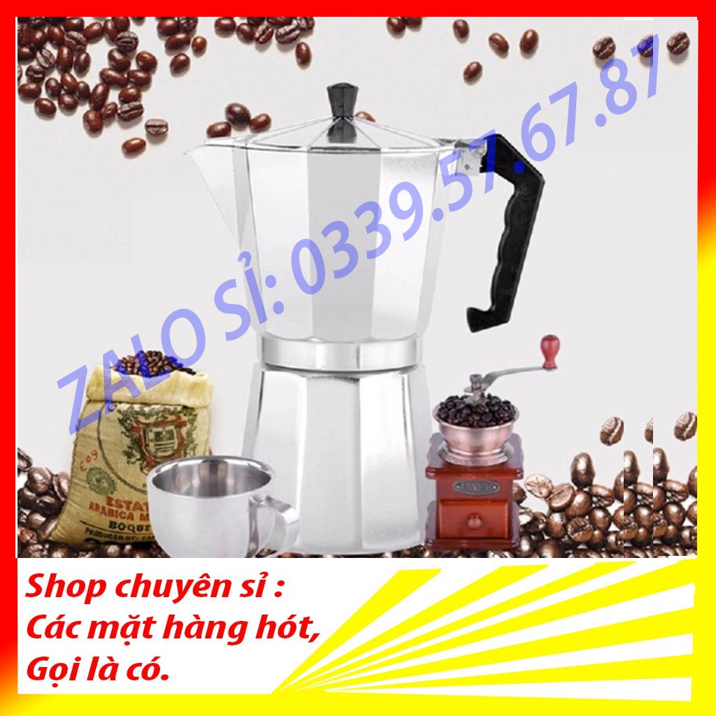 Ấm, Bình Pha Cà Phê Moka Espresso Tại Nhà - Ấm Pha Coffee Kiểu Ý - Tiện Lợi Dễ Sử Dung - Có Video, Ảnh Thật