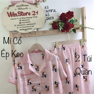 ( FreeSize ) Đồ Bộ Pijama Satin Phối TNQD.