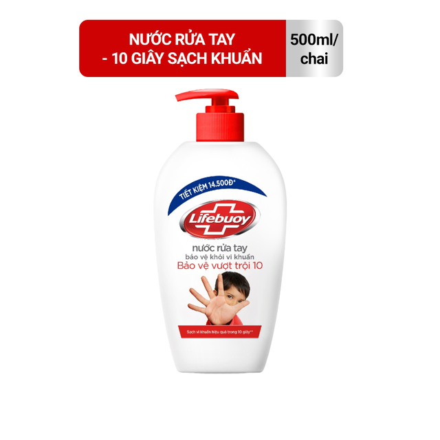 [ GIÁ SẬP SÀN ]  Nước rửa tay Lifebuoy Bảo vệ khỏi vi khuẩn 500gr (Chai)