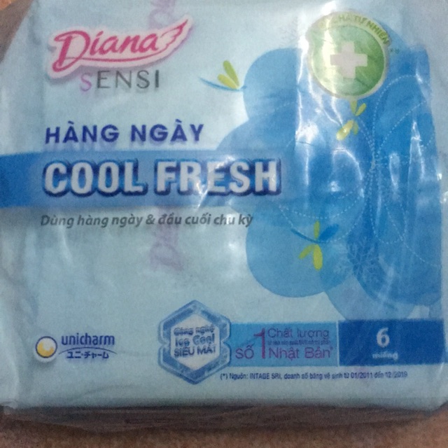 Sỉ combo 24 gói bvs diana hàng ngày cool fresh gói (6 miếng) dùng cho chu kỳ đầu và cuối