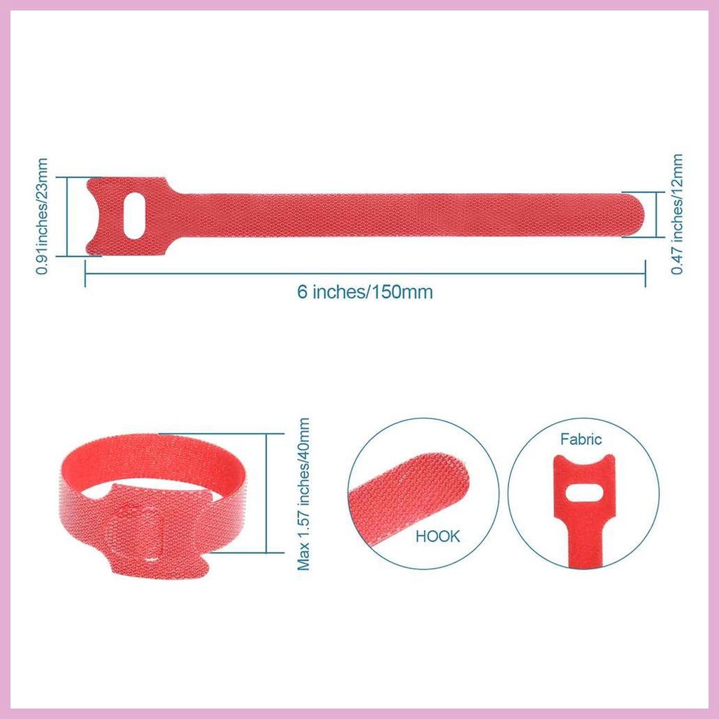 Set 50 Dây Quấn Dây Cáp Tái Sử Dụng Được Bằng Nylon