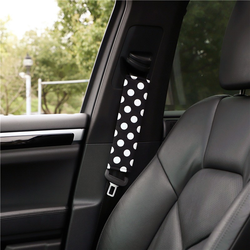 Car seat belt shoulder pads Polka dot cotton car shoulder pads Fashion wear-resistant car shoulder pads protective sleeve women