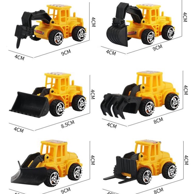 BỘ 6 XE CẦN CẨU TRANG TRÍ BÁNH