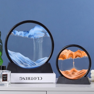 Tranh cát 3d size lớn 7 12 inch chuyển động tranh thủy tinh cát chảy nghệ thuật trang trí, đồ decor nhà cửa bàn làm việc